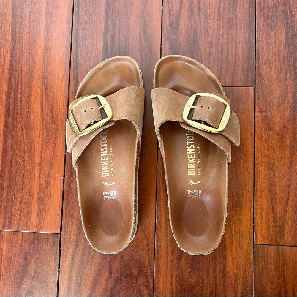 Birkenstock Madrid Sandals with Gold Buckle